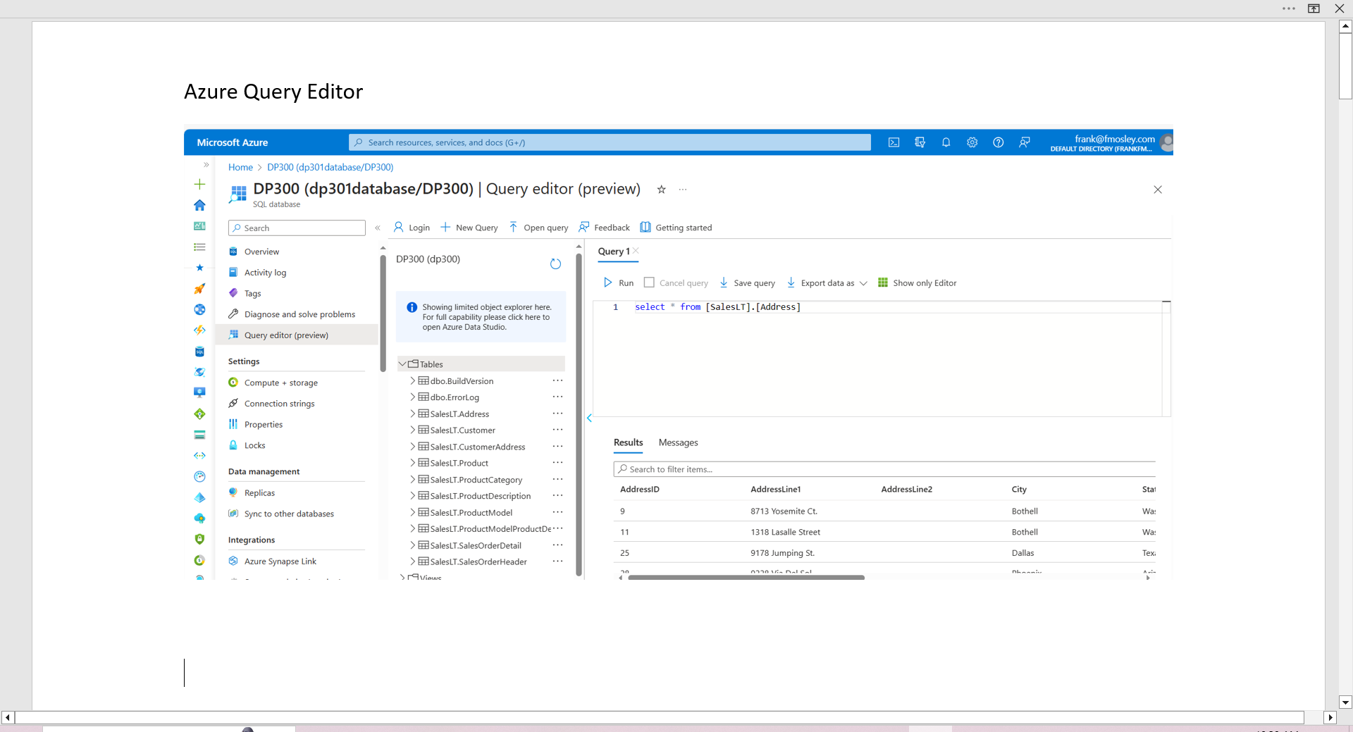 Azure sql database administration